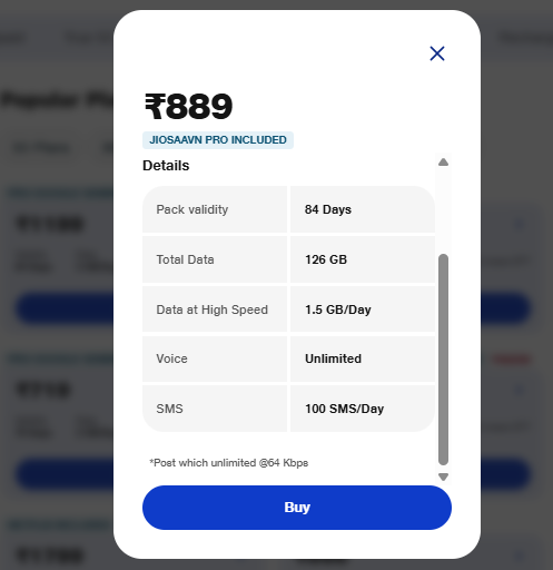 Jio Recharge Plans: डेटा-कॉलिंग या Ott, बजट और जरूरत के हिसाब से चुनें 84 दिनों वाला बेस्ट प्लान 5 889 रुपये वाला प्लान