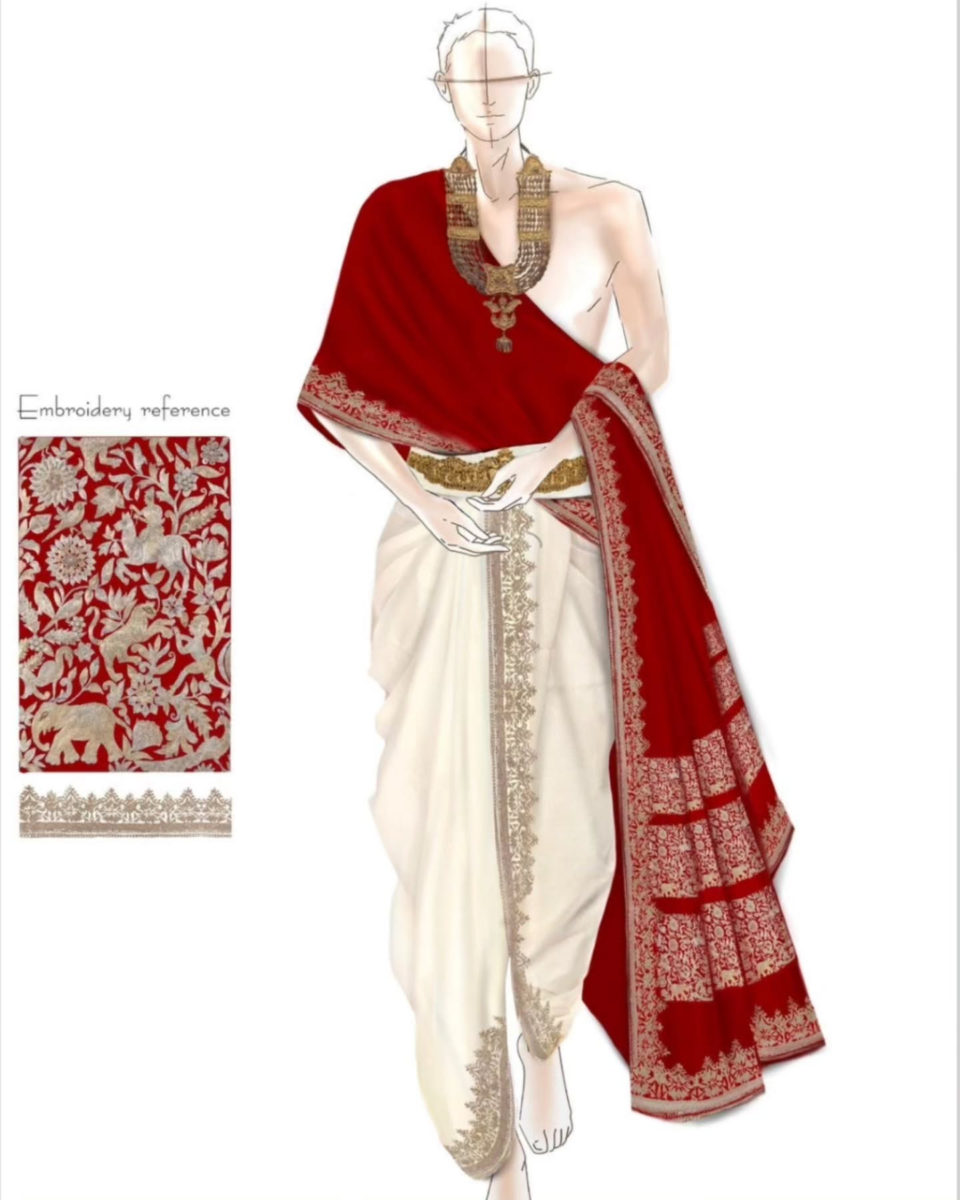 रश्मिका की रस्ट-ऑरेंज साड़ी और विजय का वर्मिलियन अंगवस्त्रम लुक, ट्रेडिशन और एलीगेंस का परफेक्ट कॉम्बो 1 Image 283