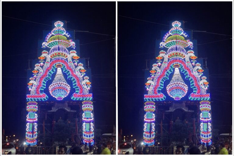 रामनवमी पर इलेक्ट्रॉनिक लाइट से सज गया मेदिनीनगर, छहमुहान पर लगा 55 फीट का टावर