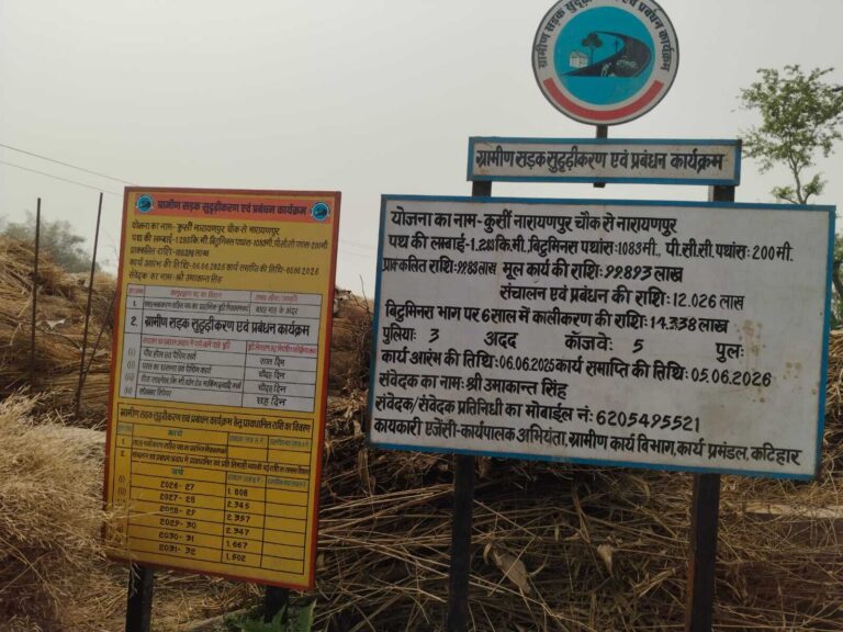 91.83 लाख की सड़क योजना में लापरवाही, अधूरा निर्माण से आक्रोश