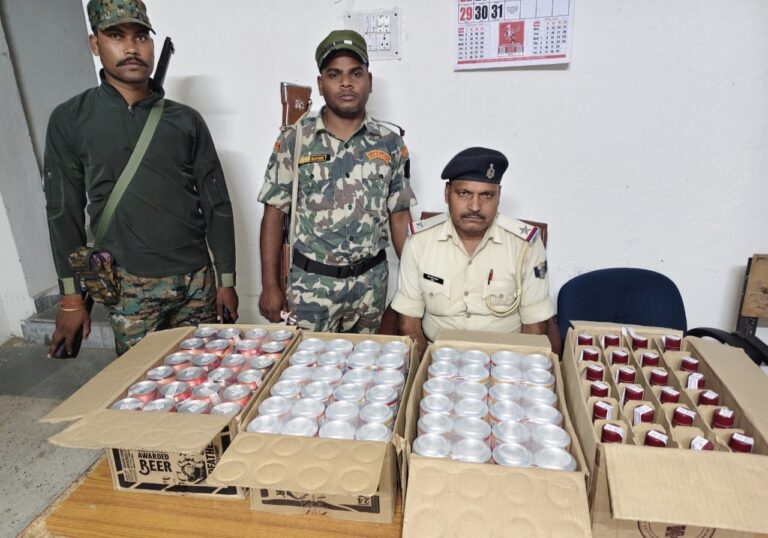 विदेशी शराब व केन बियर बरामद, धंधेबाज फरार