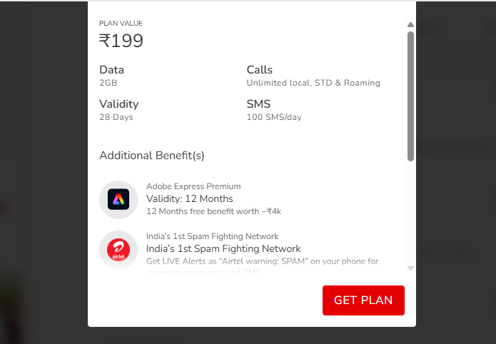 सस्ता में नंबर रखना है एक्टिव? Airtel का ₹199 प्लान है अच्छा ऑप्शन 1 एयरटेल का 199 रुपये वाला प्लान