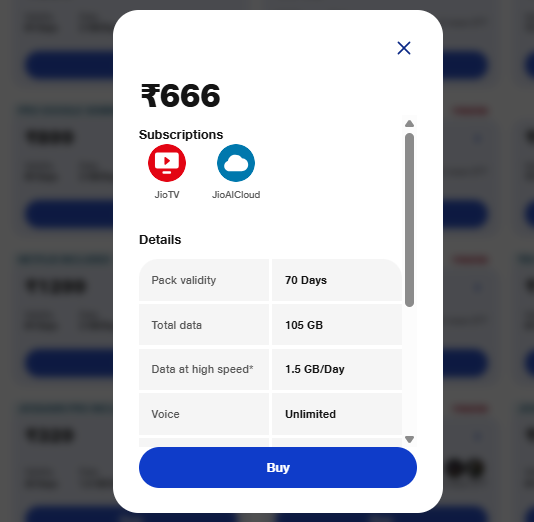 70 दिनों तक चलेगा Jio का ये प्लान, अनलिमिटेड कॉलिंग के साथ मिलेगा डेली डेटा 2 जियो का 666 रुपये वाला प्लान