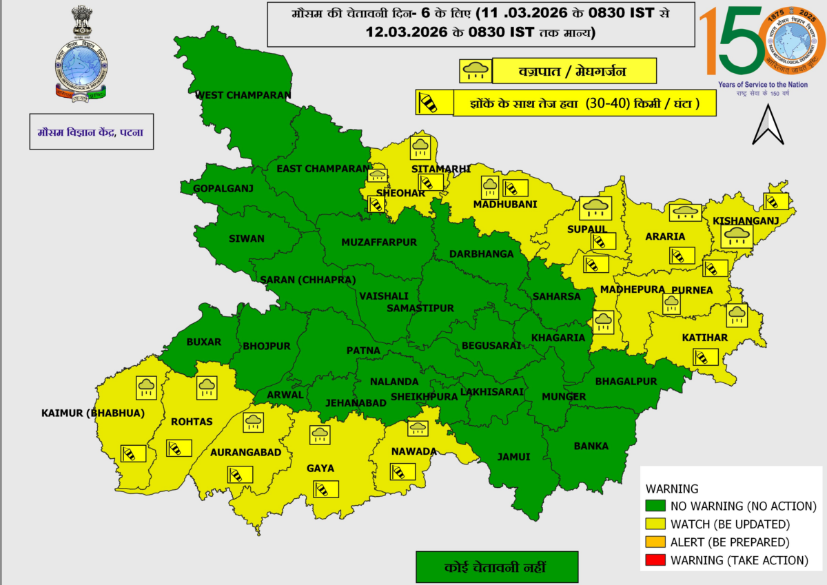 11 मार्च से बिहार के कई हिस्सों में शुरू होगा आंधी-तूफान का दौर, Imd ने जारी किया येलो अलर्ट 1 Image 31