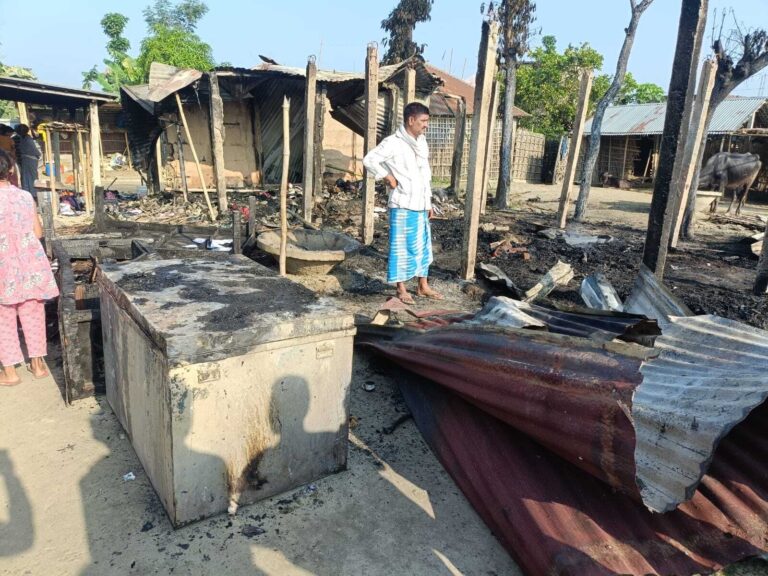 मजरा बखरीकोल में दो परिवार के घर जलकर राख