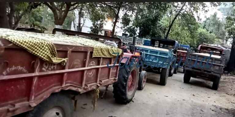 नारदीगंज में अवैध बालू खनन पर बड़ी कार्रवाई, 10 ट्रैक्टर किये गये जब्त