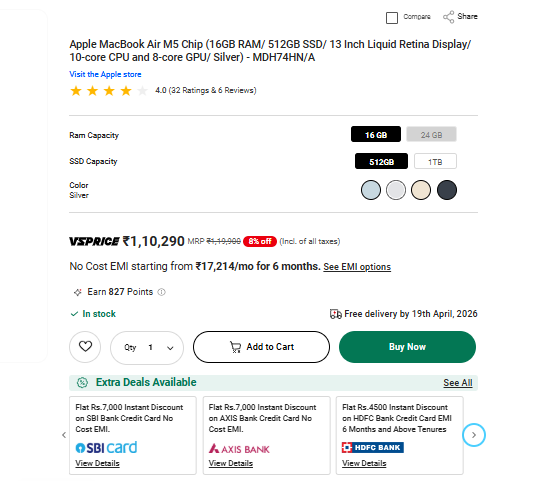 16 हजार रुपये सस्ता मिल रहा Macbook Air M5, जानें कहां चल रही फायदेमंद डील 1 Image 143