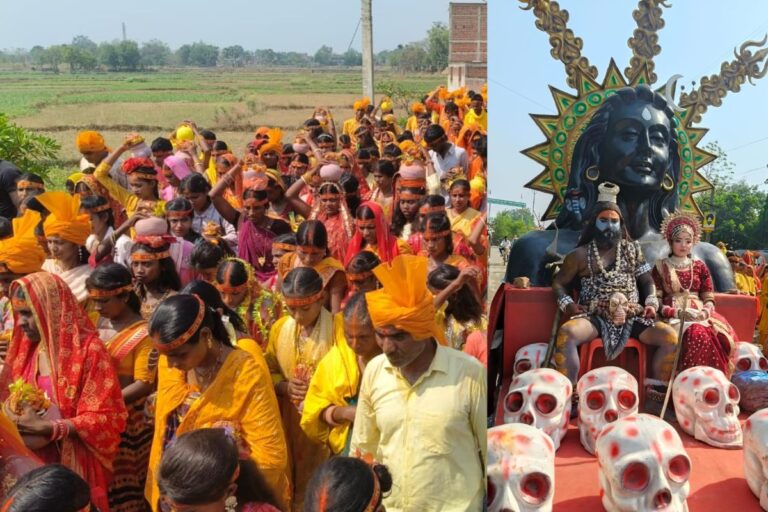 भक्ति में डूबा विश्रामपुर, हजारों श्रद्धालुओं के साथ निकली भव्य कलश यात्रा