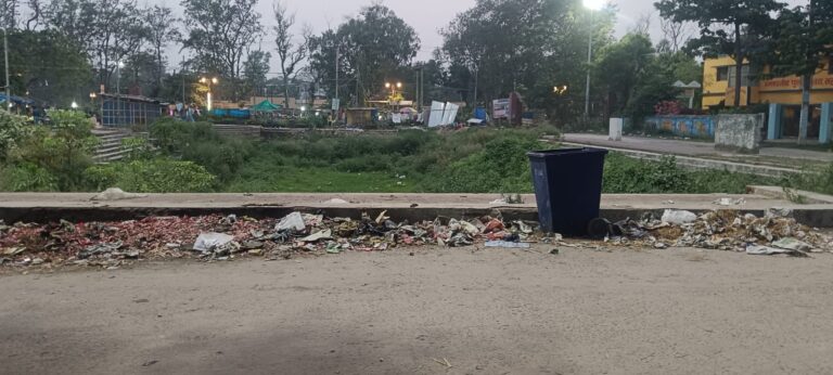 सुपर मार्केट में कचरे का अंबार, कला भवन के सामने गंदगी से लोग परेशान