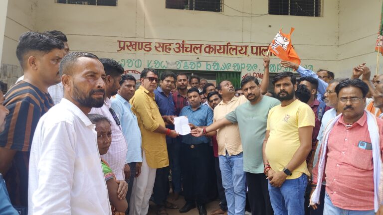 पालोजोरी : भाजपा का धरना-प्रदर्शन, सरकार पर वादाखिलाफी का आरोप