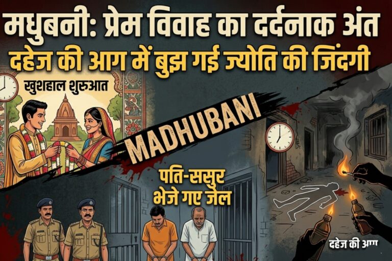 मधुबनी: प्रेम विवाह का दर्दनाक अंत, दहेज की आग में बुझ गई ज्योति की जिंदगी, पति-ससुर भेजे गए जेल
