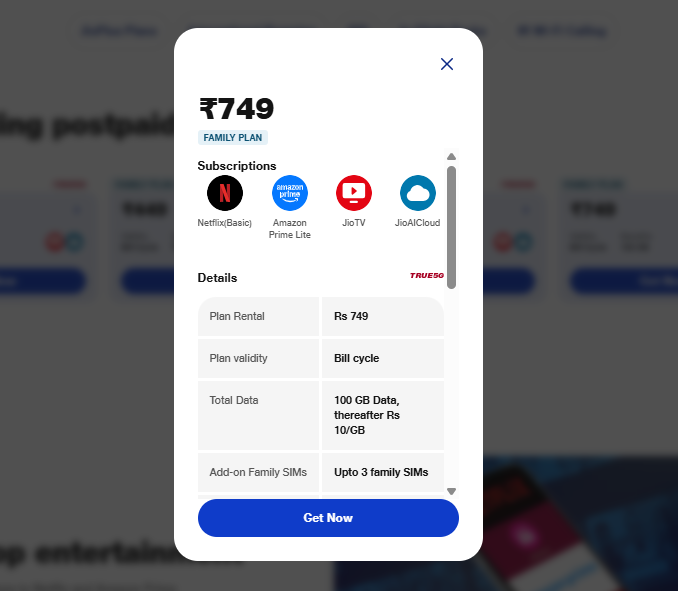 Jio के इस प्लान में मिलेगा Netflix, Prime Video, अनलिमिटेड 5G डेटा और बहुत कुछ 2 जियो 749 रुपये वाला पोस्टपेड प्लान