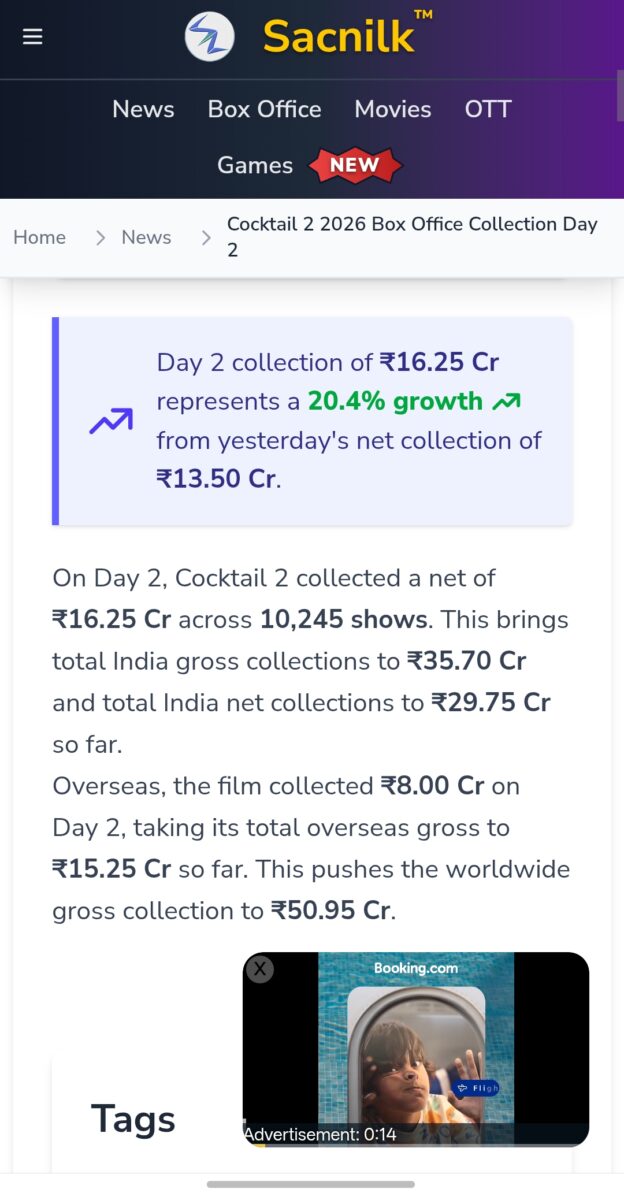 बॉक्स ऑफिस पर गदर मचा रही है कॉकटेल 2, दूसरे दिन की कमाई देख लगेगा झटका 1 1000285861