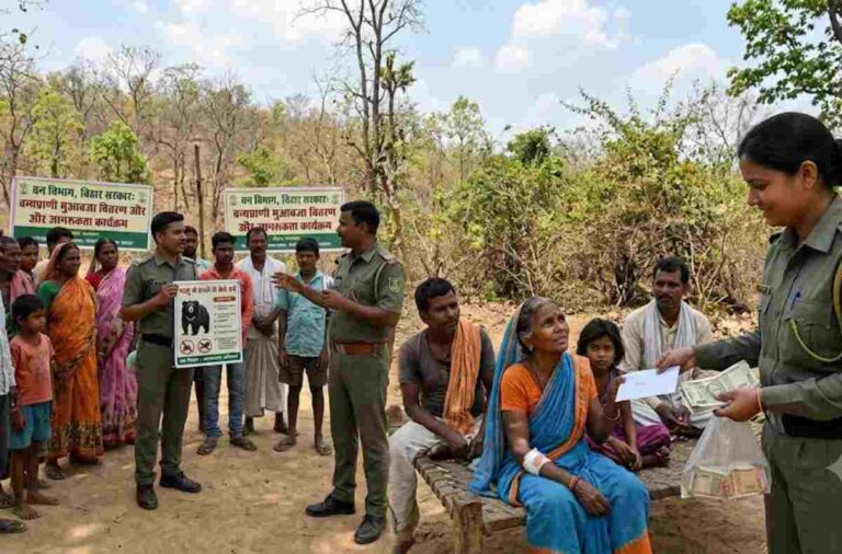 भालू के हमले की शिकार महिला को 24 हजार का मुआवजा, ग्रामीणों को भी किया जागरूक