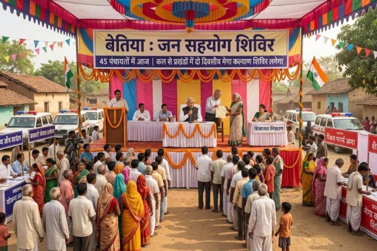 बेतिया: 45 पंचायतों में जन सहयोग शिविर, कल से प्रखंडों में दो दिवसीय मेगा कल्याण कैंप