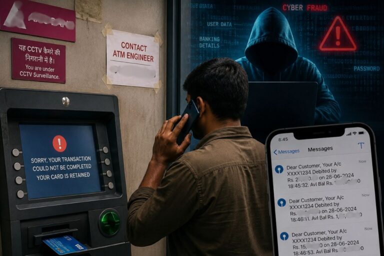 एक फोन कॉल और सात ट्रांजैक्शन: ATM बूथ पर चिपके फर्जी नंबर के जाल में फंसकर युवक ने गंवाए 1.15 लाख