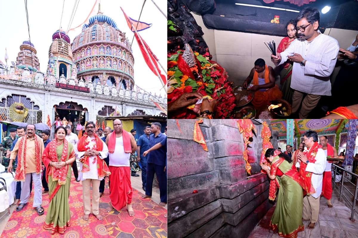 दिऊड़ी मंदिर पहुंचे सीएम हेमंत सोरेन, राज्य की समृद्धि के लिए की प्रार्थना 2 Hemant Soren 1 3