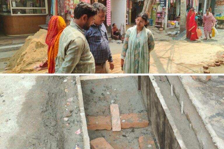 खगड़िया में नाला निर्माण में घटिया सामग्री का आरोप,  एसडीओ ने बनाई जांच टीम