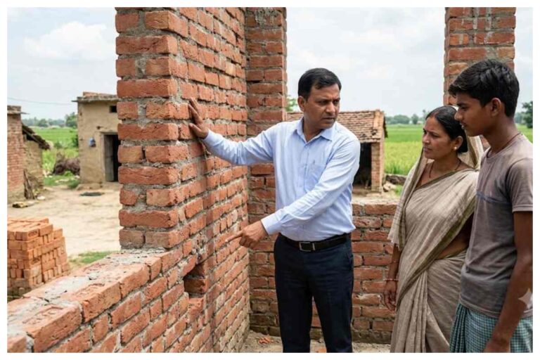 मधुबनी: बाबूबरही में पीएम आवास योजना की बड़ी जांच, अधूरे मकानों पर भड़के बीडीओ 
