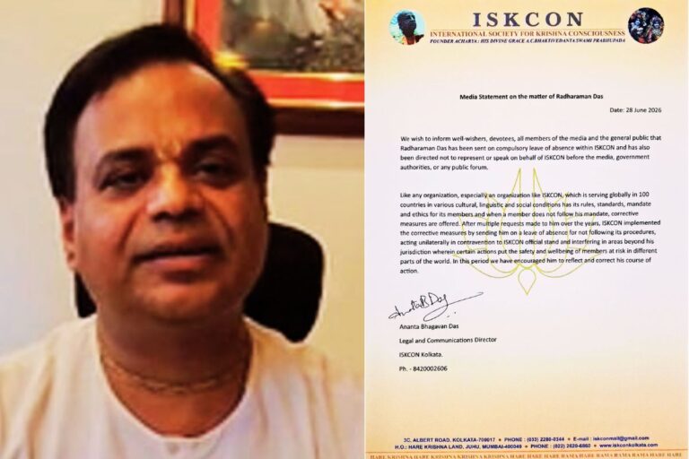 मिड-डे मील विवाद के बीच इस्कॉन का एक्शन, कोलकाता के उपाध्यक्ष राधारमण दास की सभी पदों से कर दी छुट्टी