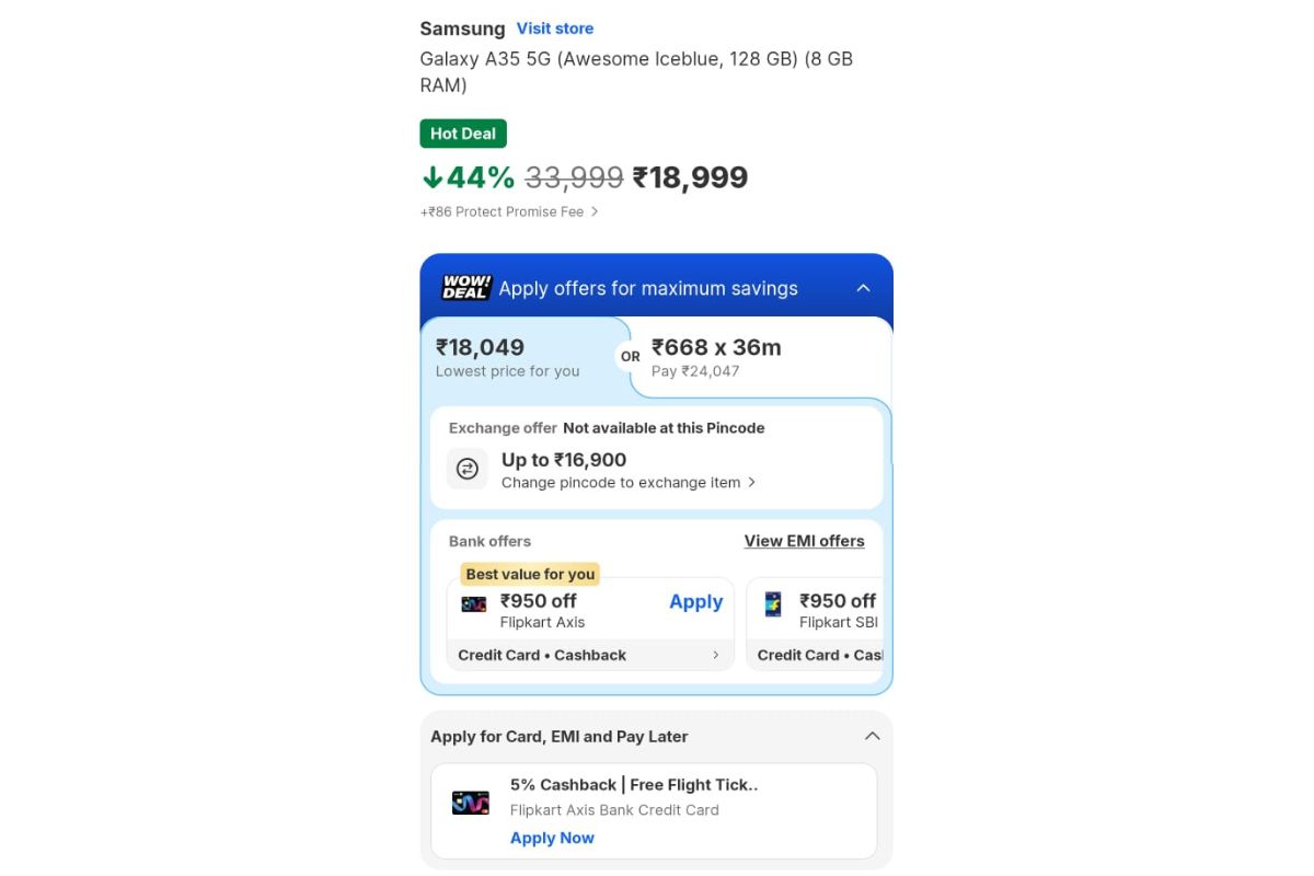 Samsung Galaxy A35 5G Price Details