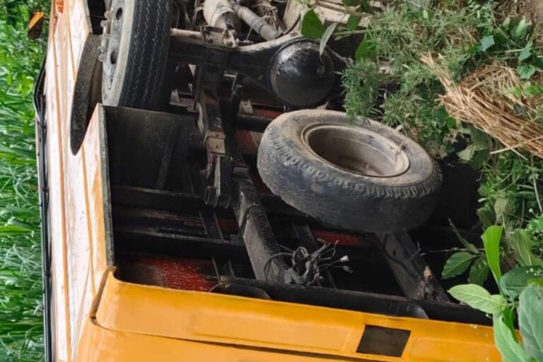 School Van Accident: स्कूली बच्चों को लेकर जा रही वैन पलटी,कई छात्र घायल और चालक मौके से फरार 