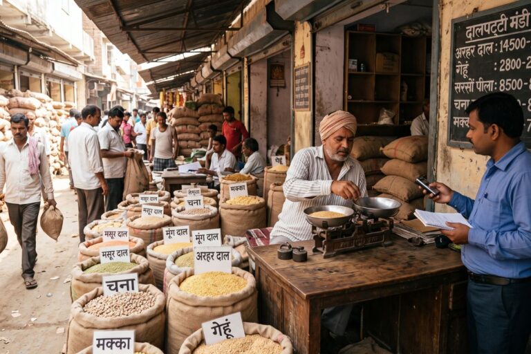 नया बाजार दालपट्टी गल्ला मंडी में अनाज और दालों के दाम रहे स्थिर, देखें आज की पूरी रेट लिस्ट