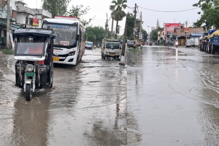 सारण में बारिश ने खोली सिस्टम की पोल, जर्जर नाले से पानी की निकासी हुई बंद, स्टेट हाईवे की सड़कें बनीं तालाब