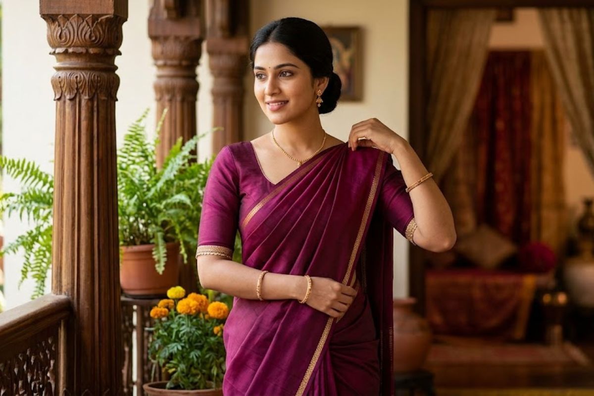 साड़ी में दिखना है स्लिम और स्टाइलिश? ट्राई करें ये 5 ब्लाउज डिजाइन्स 3 Elbow Length 1