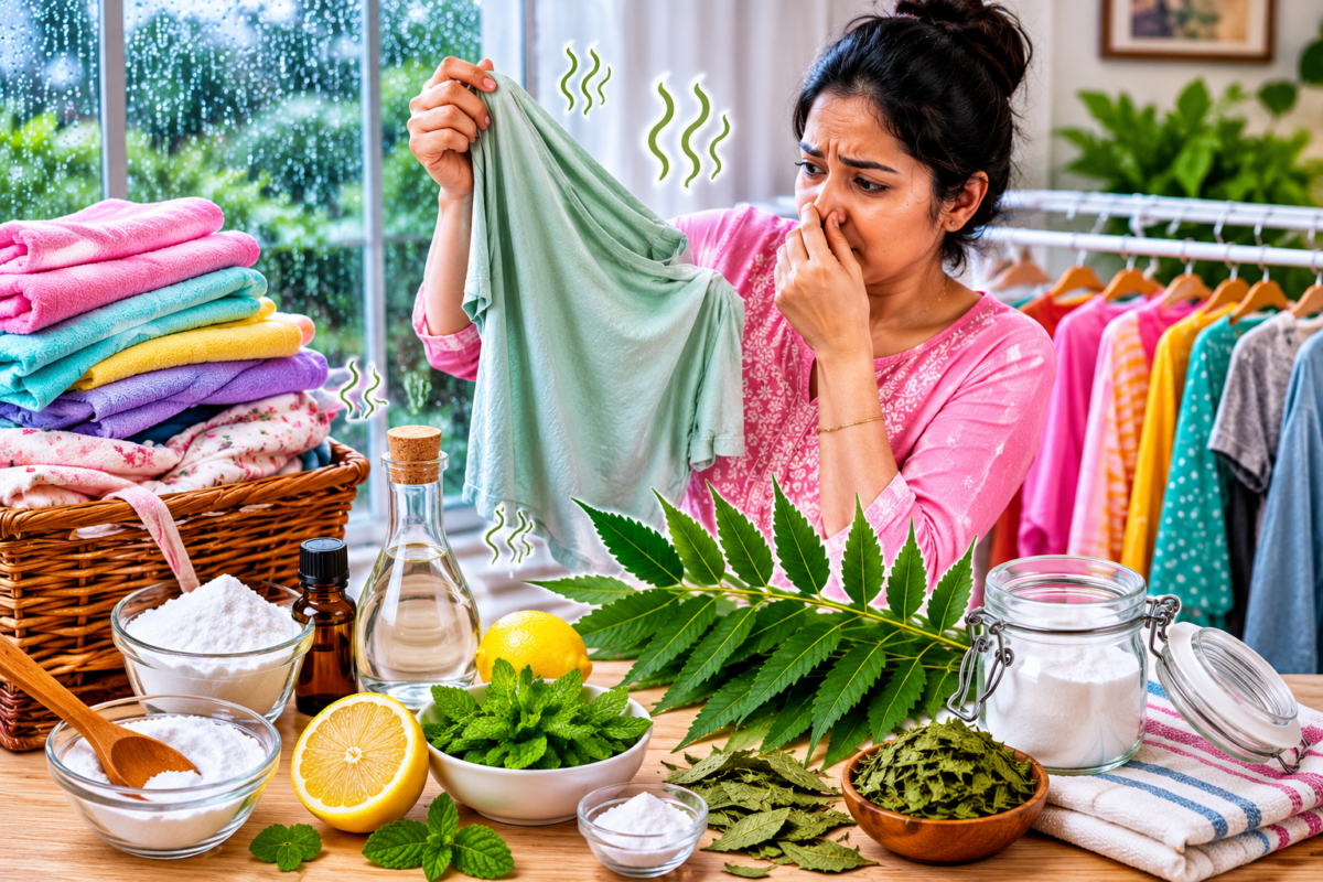 बारिश में कपड़ों की बदबू से हैं परेशान? ये आसान ट्रिक्स करेंगी कमाल 1 Image 738