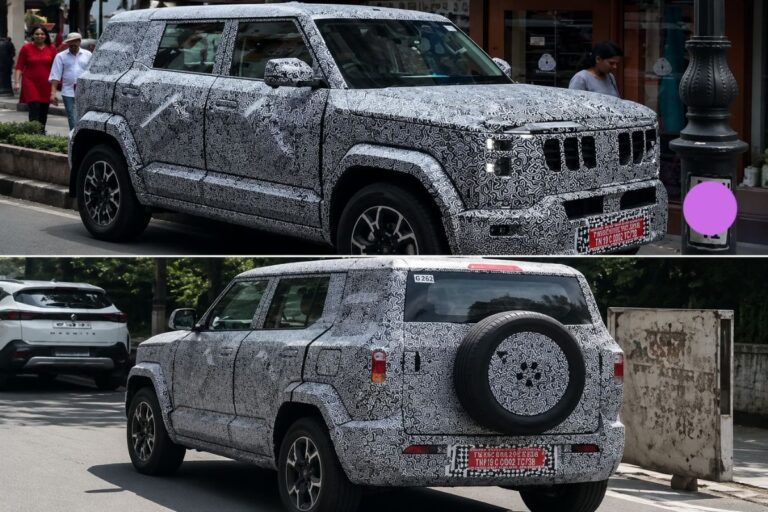 Mahindra की नई SUV लॉन्च के करीब! टेस्टिंग में दिखीं प्रोडक्शन LED हेडलाइट्स