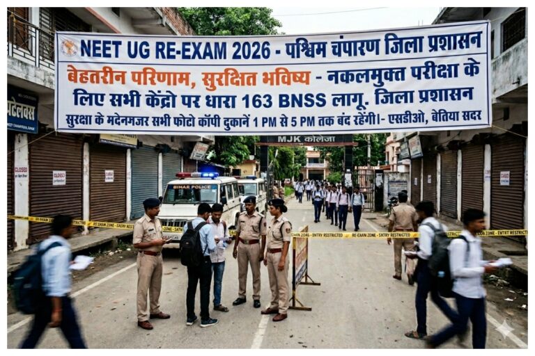 बेतिया में धारा 163 लागू, परीक्षा केंद्रों के 500 गज दायरे में निषेधाज्ञा, फोटो कॉपी दुकानें रहेंगी बंद