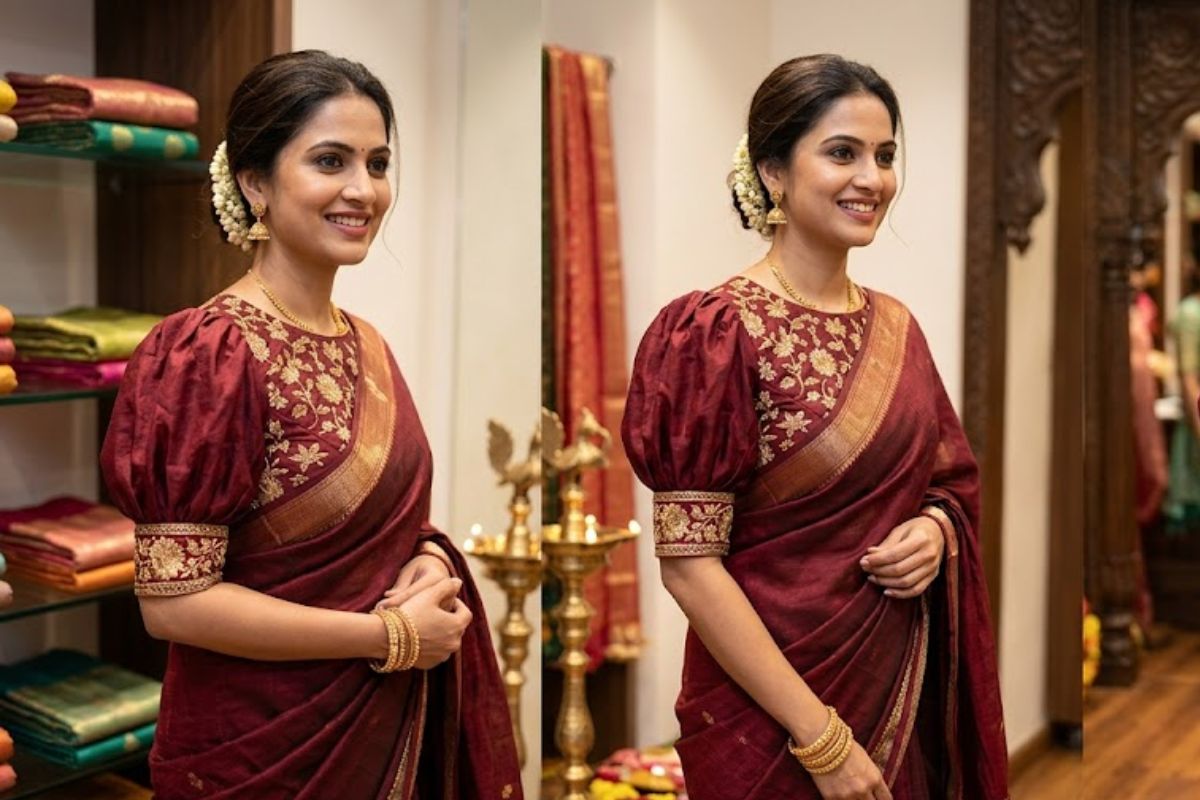 ये हैं 10 नए ब्लाउज डिजाइन्स, जो बदल देंगे आपकी साड़ी का पूरा लुक 5 Puff Blouse Design