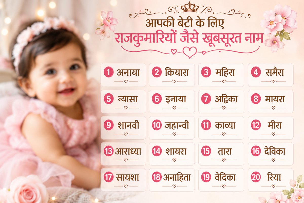 अपनी नन्हीं राजकुमारी के लिए चुनें एक बेहद खूबसूरत रॉयल नाम, अर्थ जानकर चेहरे पर आ जाएगी मुस्कान 1 Royal Baby Girl Names