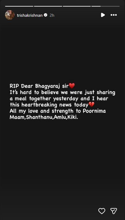 Trisha Krishnan Instagram Story