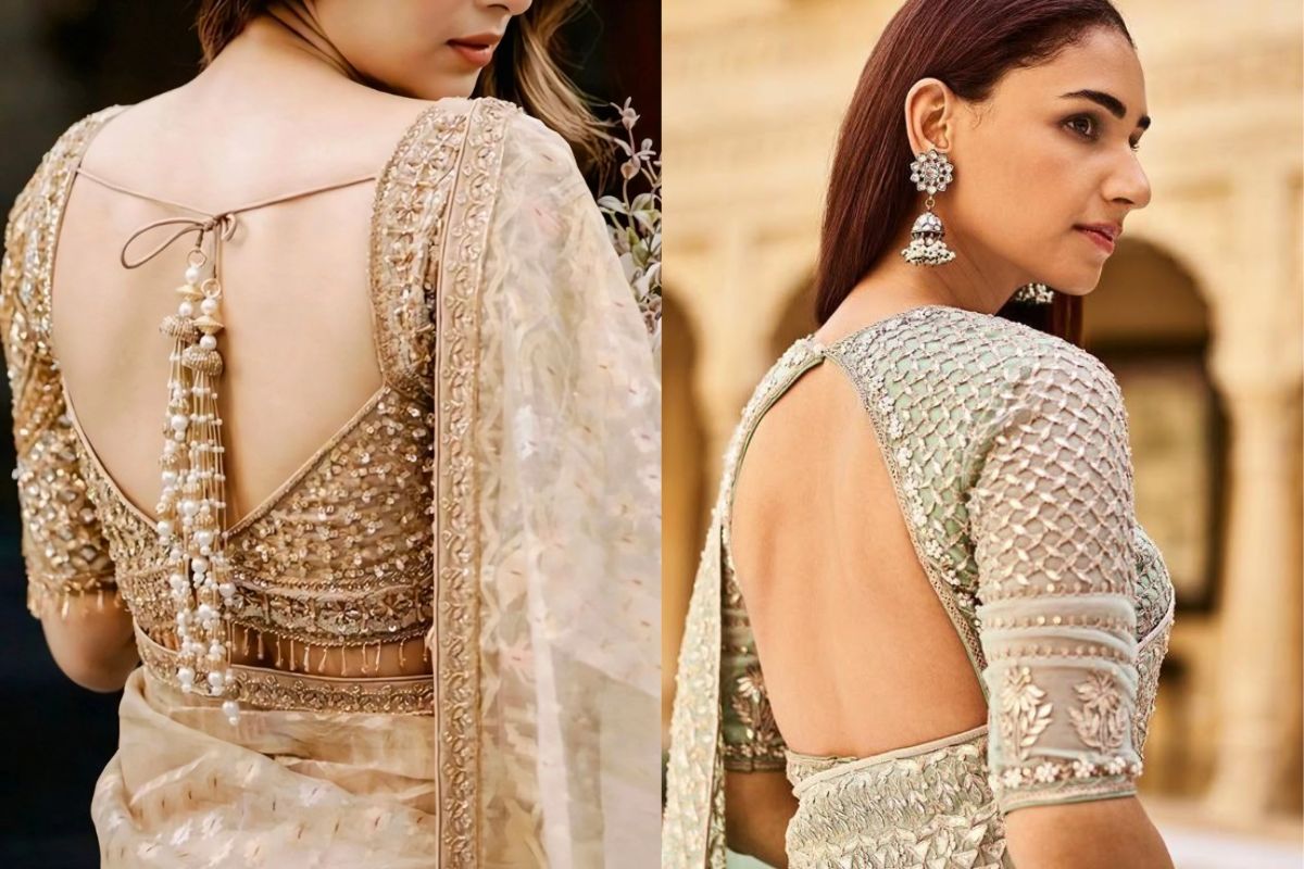 ये हैं 10 नए ब्लाउज डिजाइन्स, जो बदल देंगे आपकी साड़ी का पूरा लुक 4 V Cut Blouse Design