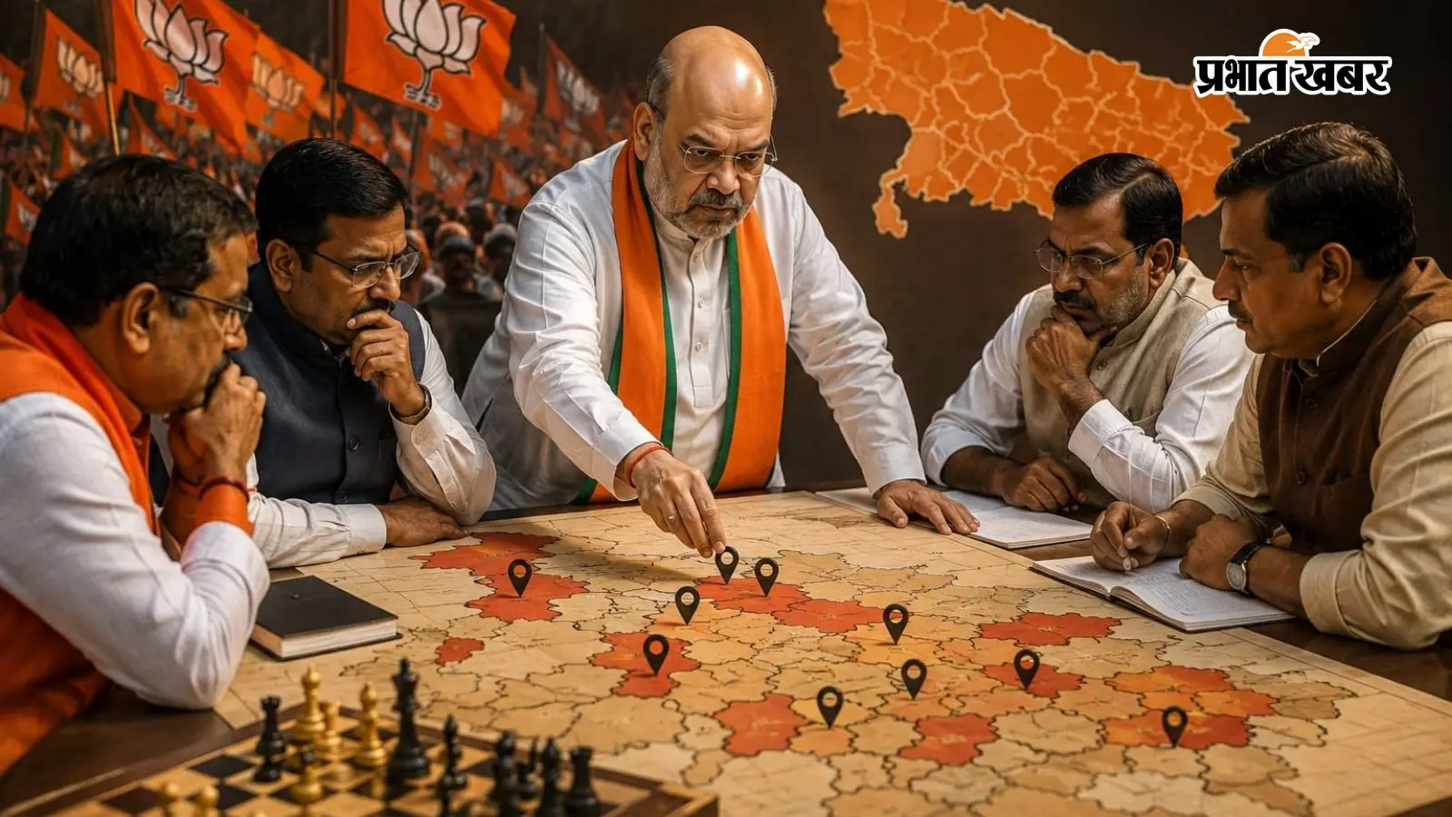 चुनाव के लिए प्लान तैयार करते अमित शाह (सांकेति तस्वीर AI) चुनाव के लिए प्लान तैयार करते अमित शाह (सांकेति तस्वीर AI)
