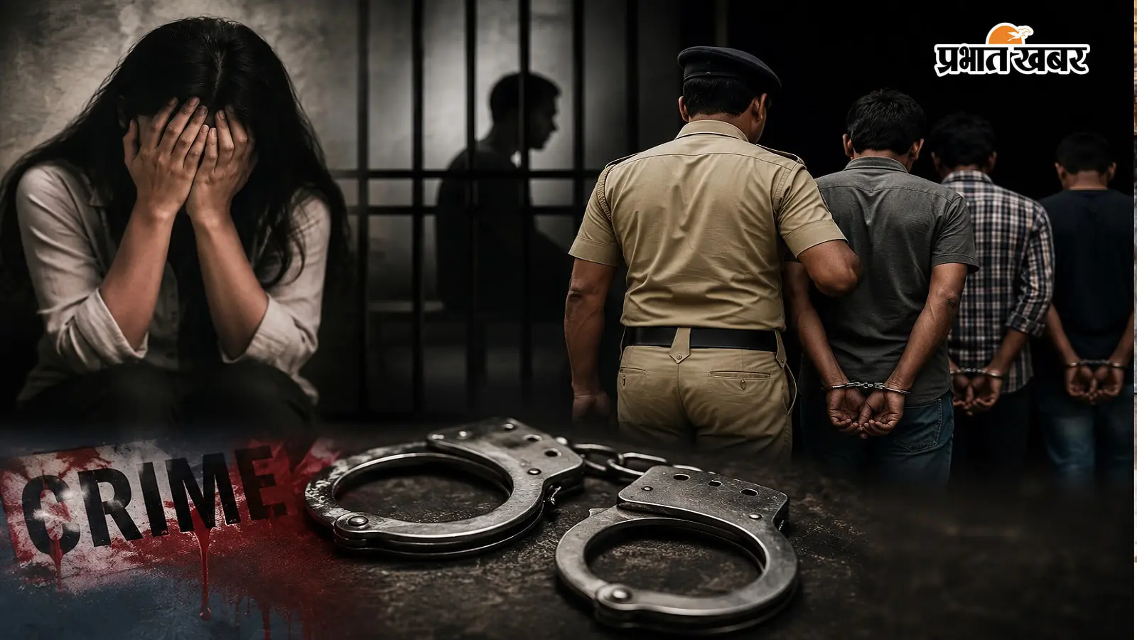 पीड़िता और पुलिस की कार्रवाई का एआई जेनरेटेड प्रतीकात्मक फोटो. पीड़िता और पुलिस की कार्रवाई का एआई जेनरेटेड प्रतीकात्मक फोटो.