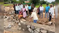 नेमरा में श्मशान घाट पथ निर्माण की जांच में अनियमितता, विधायक ने दोषपूर्ण गार्डवाल तोड़ने का दिया निर्देश