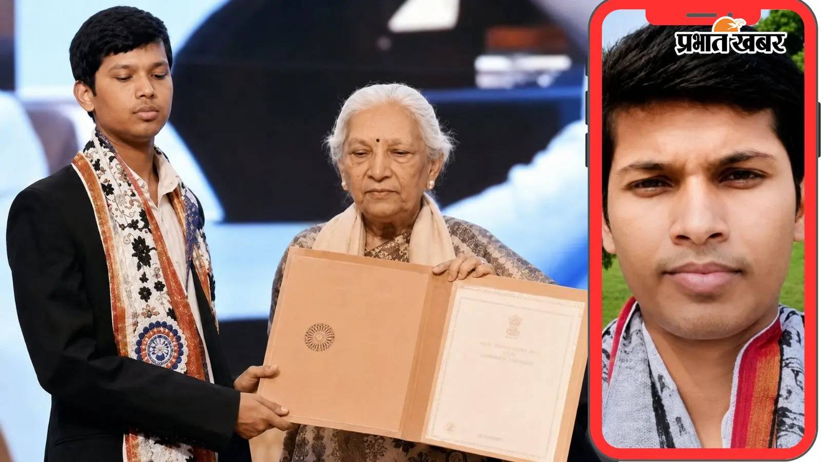 मृतक गोल्ड मेडलिस्ट आनंद कुमार को सम्मानित करतीं राज्यपाल आनंदीबेन पटेल का फाइल फोटो (सोशल मीडिया) मृतक गोल्ड मेडलिस्ट आनंद कुमार को सम्मानित करतीं राज्यपाल आनंदीबेन पटेल का फाइल फोटो (सोशल मीडिया)