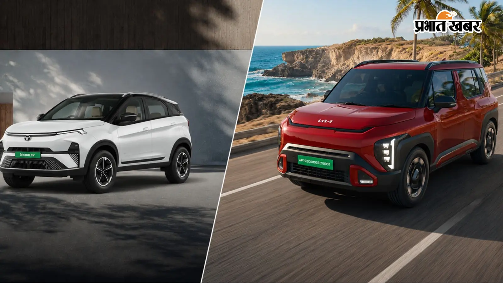 Kia Syros EV Vs Nexon EV (Image: KIA & Nissan) Kia Syros EV Vs Nexon EV (Image: KIA & Nissan)