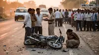 बेतिया: अज्ञात वाहन की टक्कर से बाइक सवार राजमिस्त्री की मौत, दो बच्चों के सिर से उठा पिता का साया