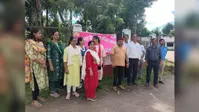 उच्च शिक्षा विधेयक के विरोध में एमएलटी कॉलेज के शिक्षकों ने किया प्रदर्शन