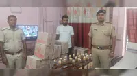 मधुबन में पुलिस की बड़ी कार्रवाई, भुसौली से 460 बोतल विदेशी शराब जब्त, एक तस्कर गिरफ्तार