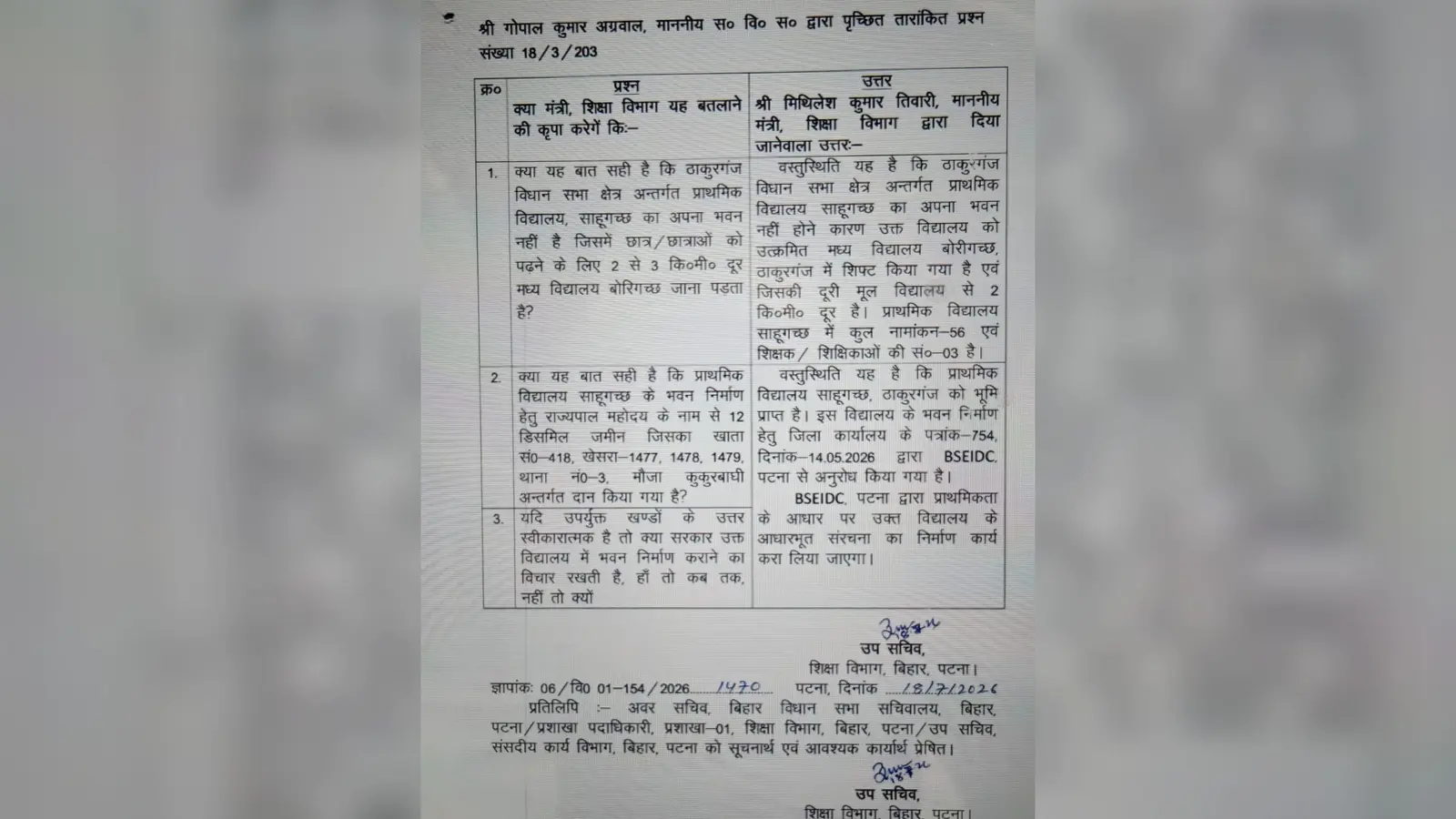 विधायक को मिले जवाब | Prabhat Khabar Network विधायक को मिले जवाब | Prabhat Khabar Network