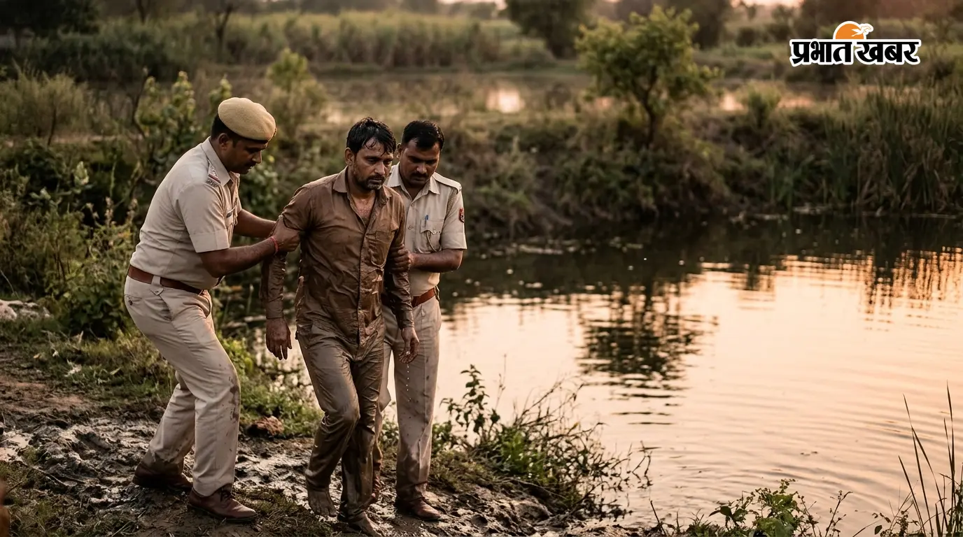 गिरफ्तारी से डरकर तालाब में कूदा आरोपी, घंटों चला ड्रामा गिरफ्तारी से डरकर तालाब में कूदा आरोपी, घंटों चला ड्रामा