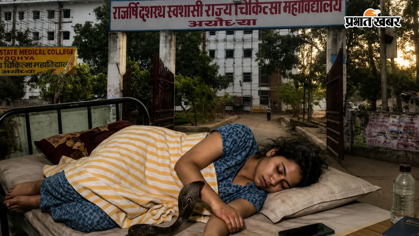 बेड पर सो रही छात्रा को सांप ने डसा बेड पर सो रही छात्रा को सांप ने डसा