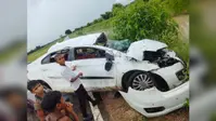 कोशी नहर की सड़क पर बड़ा हादसा, कार अनियंत्रित होकर पलटी, चार लोग घायल