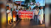 सैटेलाइट सीतापुरम प्रोजेक्ट के खिलाफ सीतामढ़ी में प्रदर्शन, फूंका पुतला