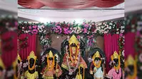 मधुबनी: नरुआर गांव में ब्लैक स्टोन की मां दुर्गा सहित छह देव प्रतिमाओं की हुई प्राण प्रतिष्ठा